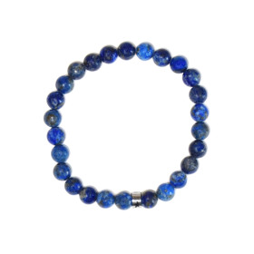Bracelet Lapis-Lazuli Perles rondes 8 mm Poignet large