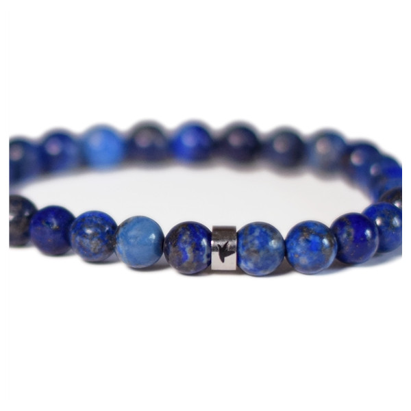 Bracelet Lapis-Lazuli Perles rondes 8 mm Poignet large