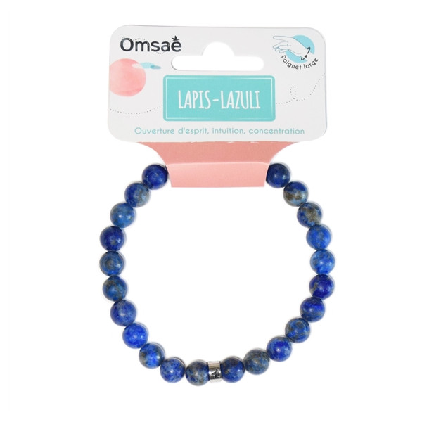 Bracelet Lapis-Lazuli Perles rondes 8 mm Poignet large