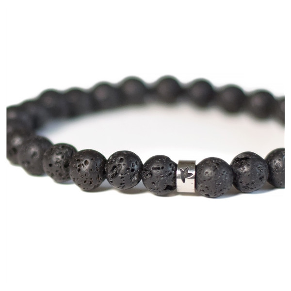 Bracelet Pierre de lave Perles rondes 8 mm Poignet large