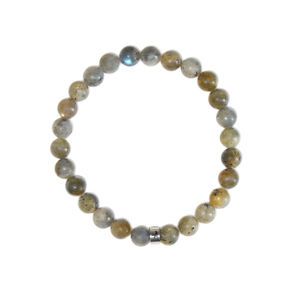 Bracelet Labradorite Perles rondes 8 mm Poignet large