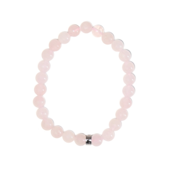 Bracelet Quartz Rose Perles rondes 8 mm Poignet large