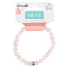 Bracelet Quartz Rose Perles rondes 8 mm Poignet large