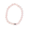 Bracelet Quartz Rose Perles rondes 8 mm Poignet large
