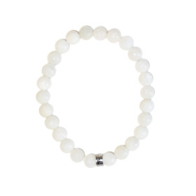 Bracelet Pierre de lune Perles rondes 8 mm Poignet large