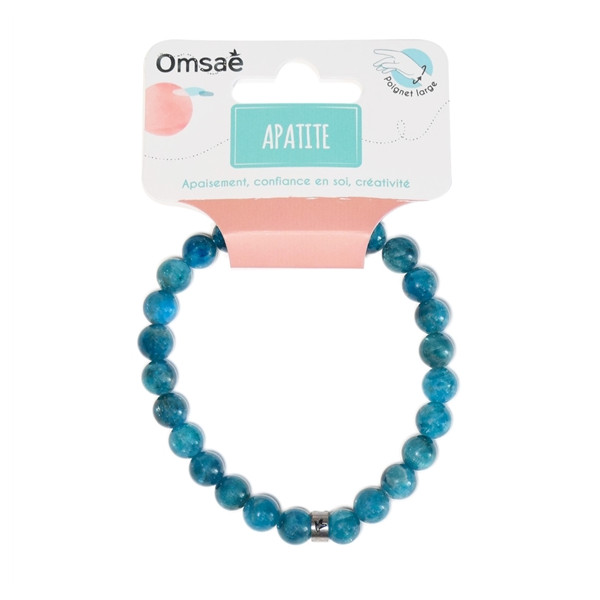 Bracelet Apatite Perles rondes 8 mm Poignet large