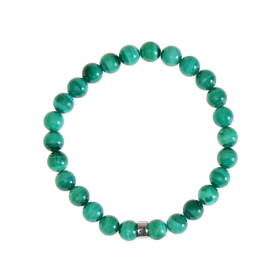 Bracelet Malachite Perles rondes 8 mm Poignet large