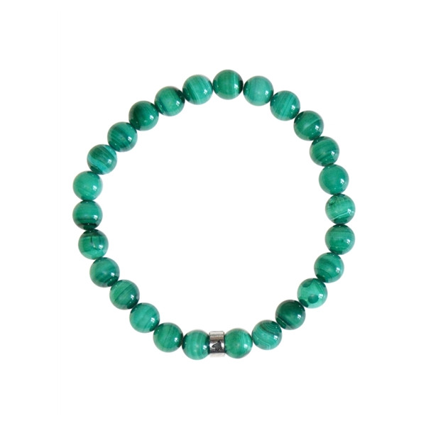 Bracelet Malachite Perles rondes 8 mm Poignet large