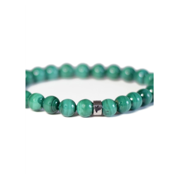 Bracelet Malachite Perles rondes 8 mm Poignet large