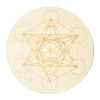 Socle de rechargement en bois Cube de Métatron gravé 20 cm