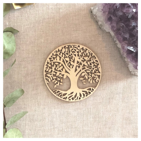Socle de rechargement en bois Arbre de Vie ajouré 10 cm
