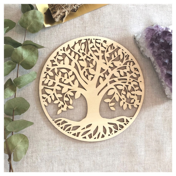 Socle de rechargement en bois Arbre de Vie ajouré 20 cm