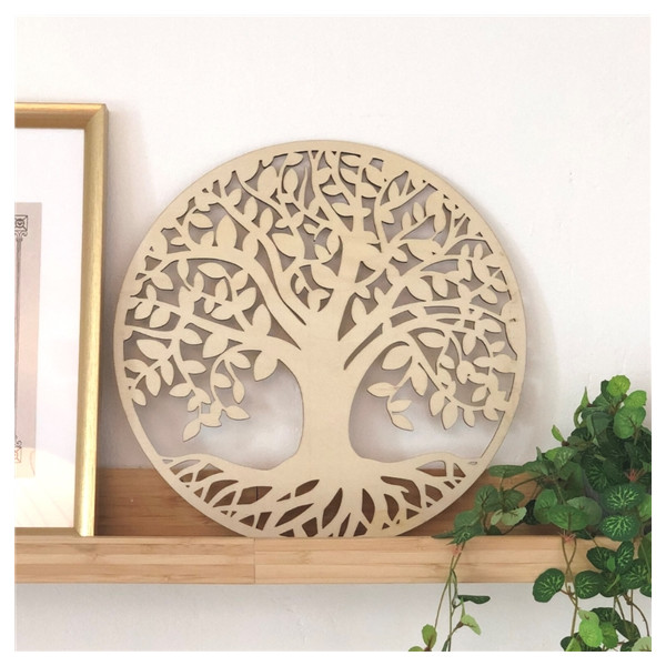 Socle de rechargement en bois Arbre de Vie ajouré 30 cm
