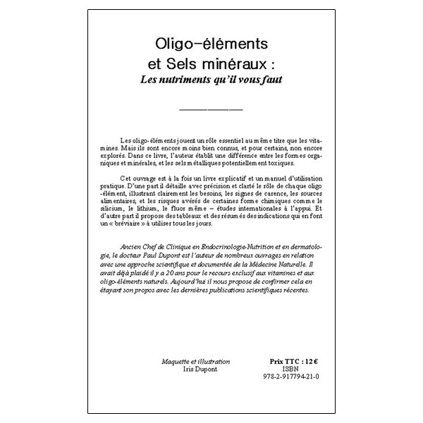 Oligo-éléments et Sels minéraux - Les nutriments qu'il vous faut !