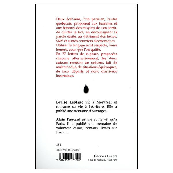 Rupture mode d'emploi - 77 modèles de lettres