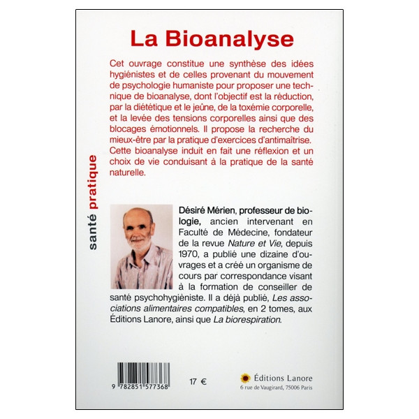 La Bioanalyse au service de votre santé - Une méthode pour réduire la toxicité corporelle et émotionnelle
