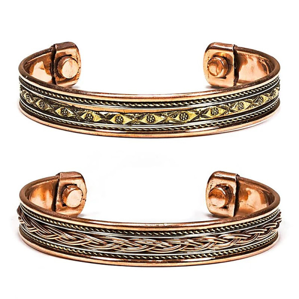 Bracelet cuivre magnétique -  2 pièces -- ±7cm