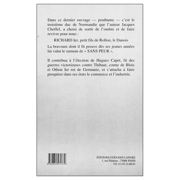 Richard sans peur - Duc de Normandie - 932-996