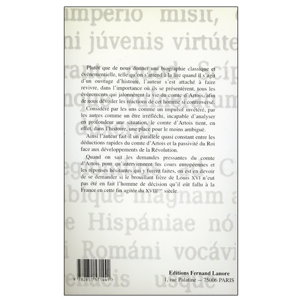 Le Comte d'Artois - Un émigré de choix