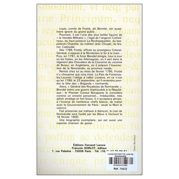 Louis de Frotté - Le lion de Normandie