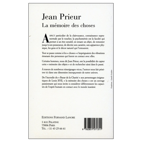 La mémoire des choses