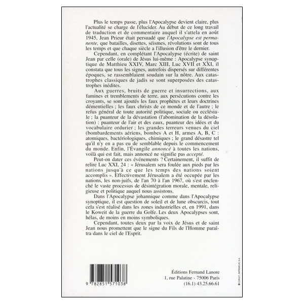 L'Apocalypse - Révélation sur la vie future