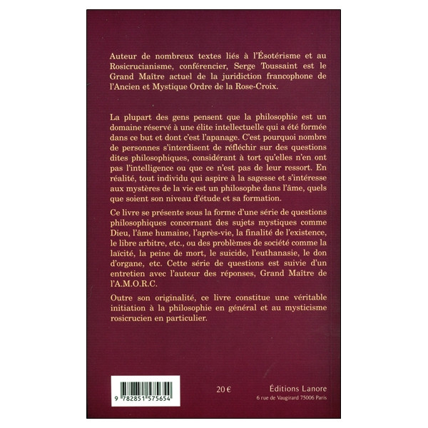 Mysticisme Rosicrucien - Questions philosophiques