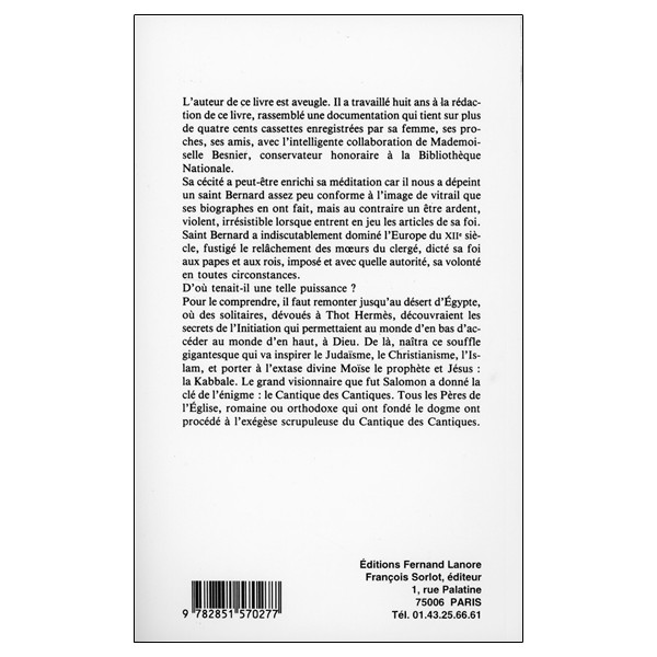 Saint Bernard ou la puissance d'un Grand Initié - De la Kabbale à la Mystique