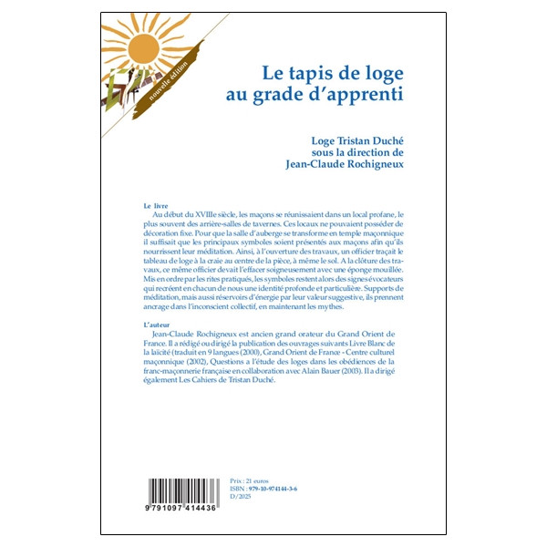 Le tapis de loge au grade d'apprenti