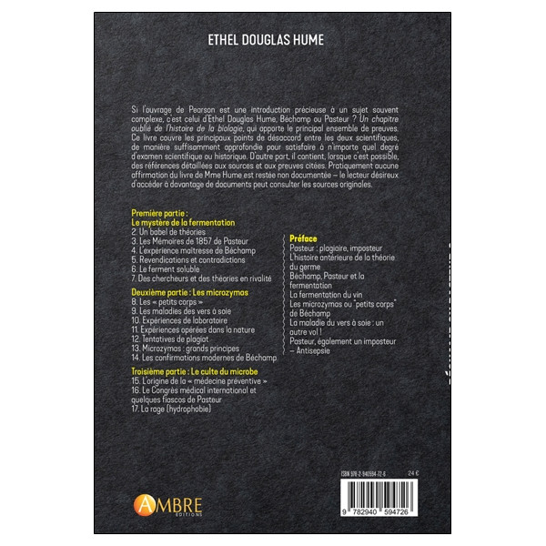 Béchamp ou Pasteur ? Un chapitre perdu dans l'histoire de la biologie