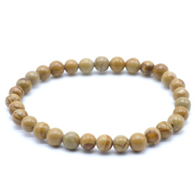 BOIS FOSSILES BRACELET BOULE 6MM