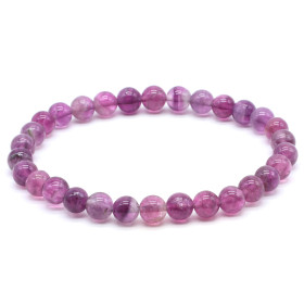 FLUORITE LILA BRACELET BOULE 6MM
