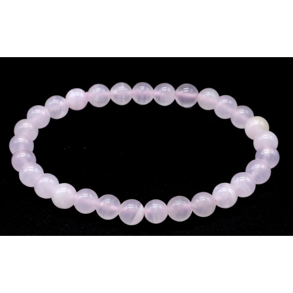 CALCITE ROSE BRACELET BOULE 6MM