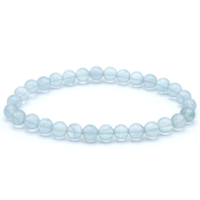 FLUORITE BLEU AA BRACELET BOULE 6MM