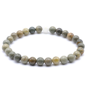 Jaspe Feuille d'Argent perles 6mm Bracelet