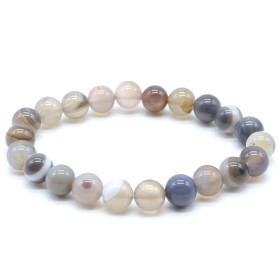 AGATE BOTSWANA BRACELET BOULE 8MM