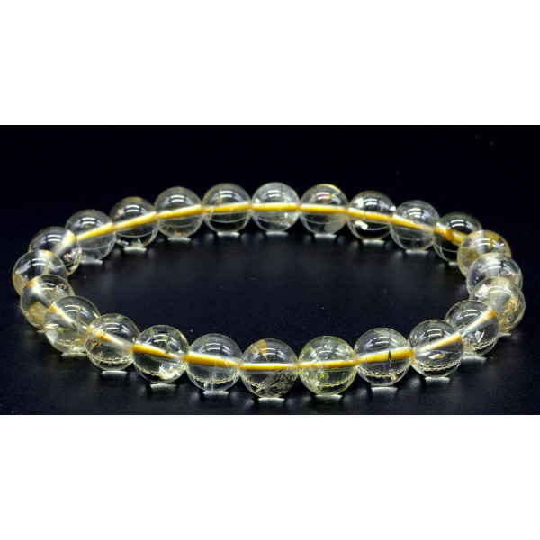 CITRINE BRACELET BOULE 8MM