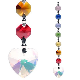 Cristal de fenêtres Aurora Coeur Feng-Shui Chakra -- 20 cm