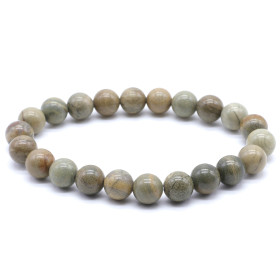 Jaspe Feuille d'Argent perles 8mm Bracelet