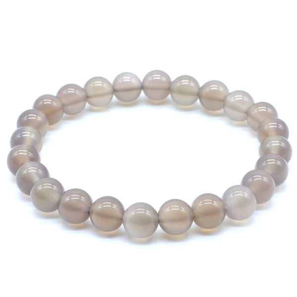 Agate Grise A Botswana perles 8mm Bracelet