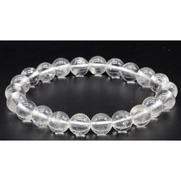 Cristal de Roche Crack A Bresil perles 8mm Bracelet