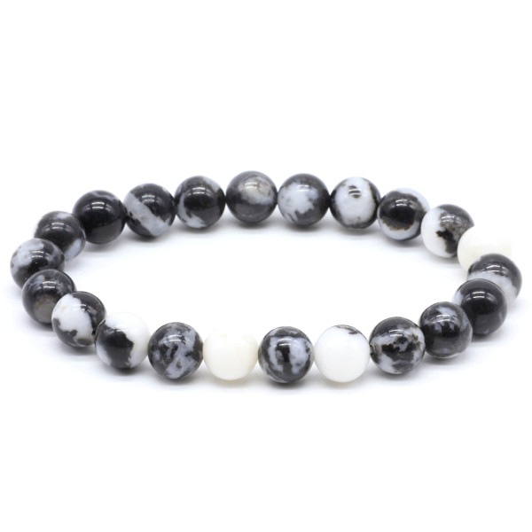 Jaspe Zebre Bresil perles 8mm Bracelet