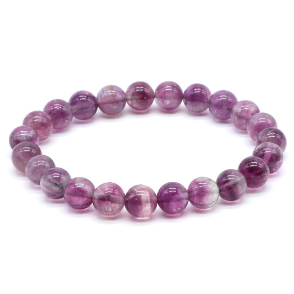 FLUORITE MAUVE BRACELET BOULE 8MM