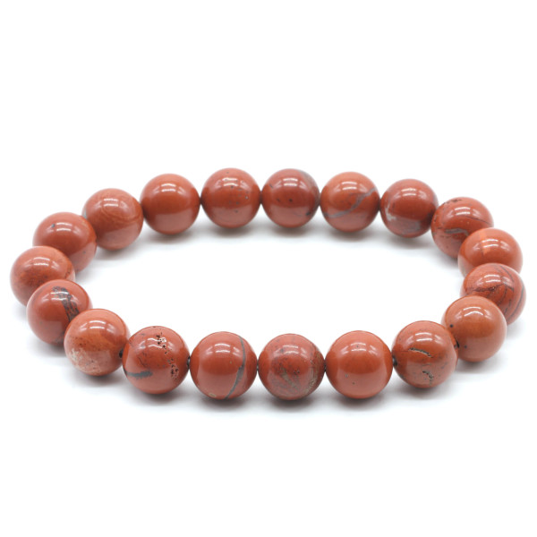 JASPE ROUGE BRACELET BOULE 10MM
