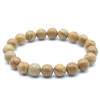 BOIS FOSSILES BRACELET BOULE 10MM