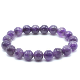 AMETHYSTE AA BRACELET BOULE 10MM