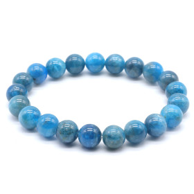 Apatite Bleue A Madagascar perles 10mm Bracelet