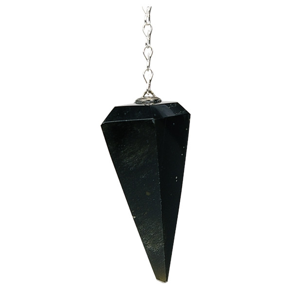 Pendule à Facettes Obsidienne Noire