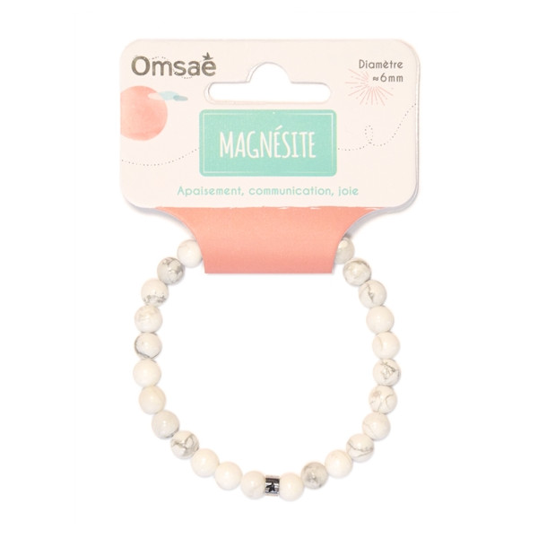 Bracelet Magnésite Perles rondes 6 mm