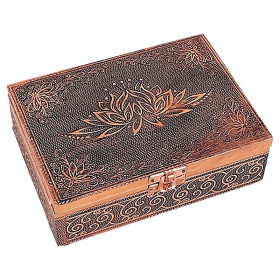 Boite de Tarots Lotus couleur cuivre -- 18x13x6 cm